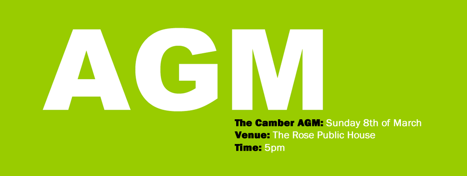 The Camber AGM will be on Sunday 8th of March at 5pm